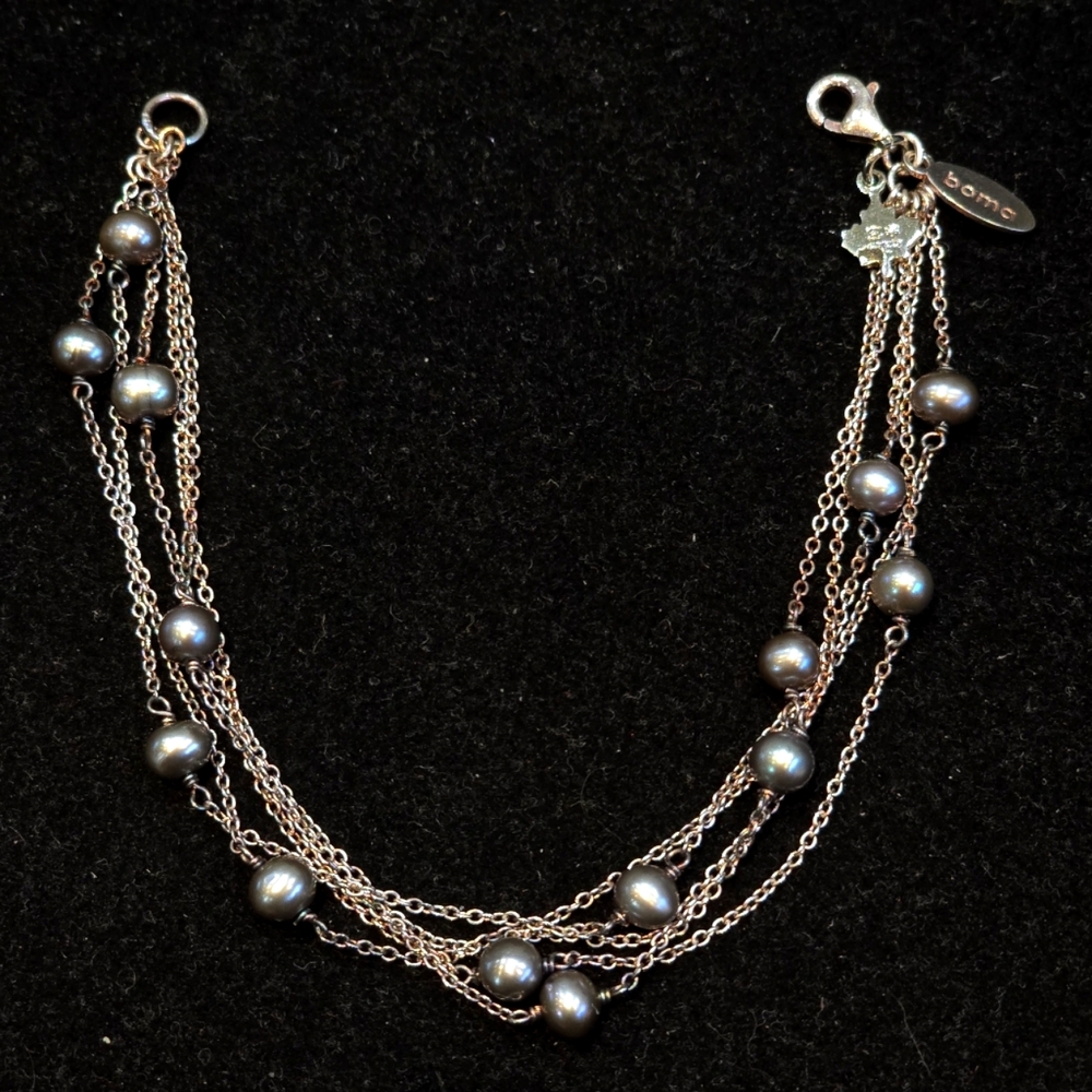 Sterling silver pearl bracelet